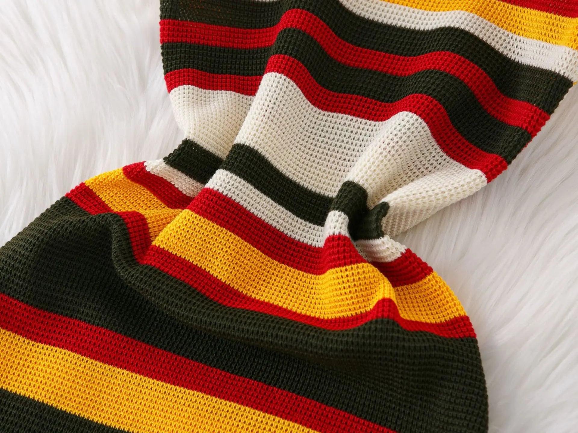 Summer Hot Sale Women Halter Striped Knit Dresses
