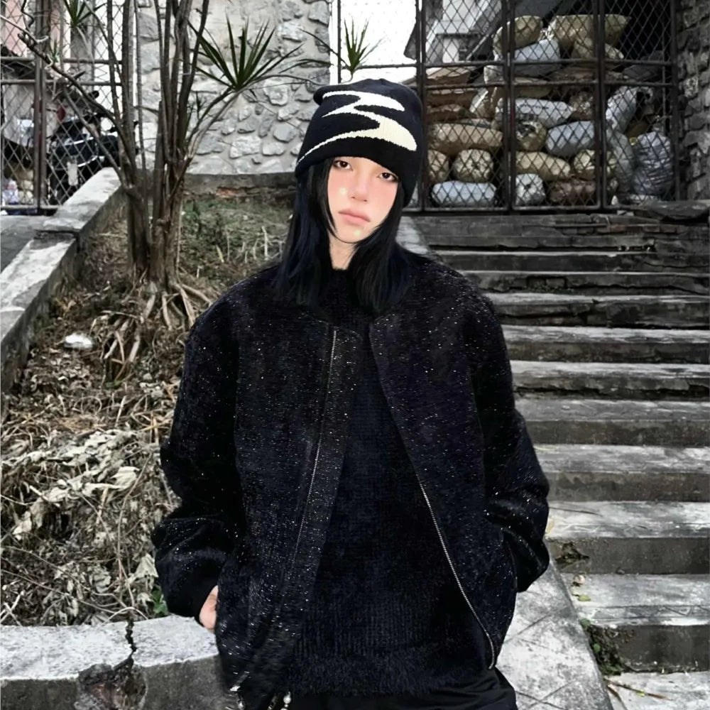 Men Beanies Knit Y2k Hip Hop Graphic Cap Streetwear Winter Goth Vintage Korean Fashion Pullover Accessories Unisex Women Hat Y2k