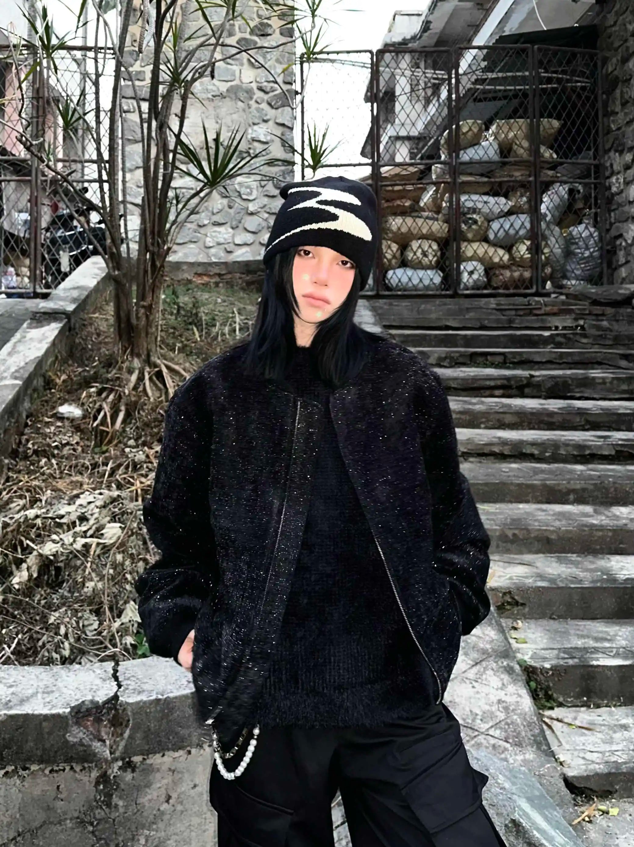 Men Beanies Knit Y2k Hip Hop Graphic Cap Streetwear Winter Goth Vintage Korean Fashion Pullover Accessories Unisex Women Hat Y2k
