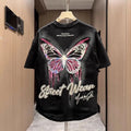 Man Tee Shirts Print 100℅ Cotton T Shirt for Men Loose O Neck Korean Clothing Funny Wholesale Streetwear Y2k Aesthetic Kpop Top