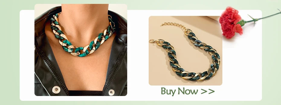 IngeSight.Z Exaggerated Chunky Heavy Metal Buckle Choker Necklace for Women Punk Gold Color Twisted Short Choker Party Jewelry
