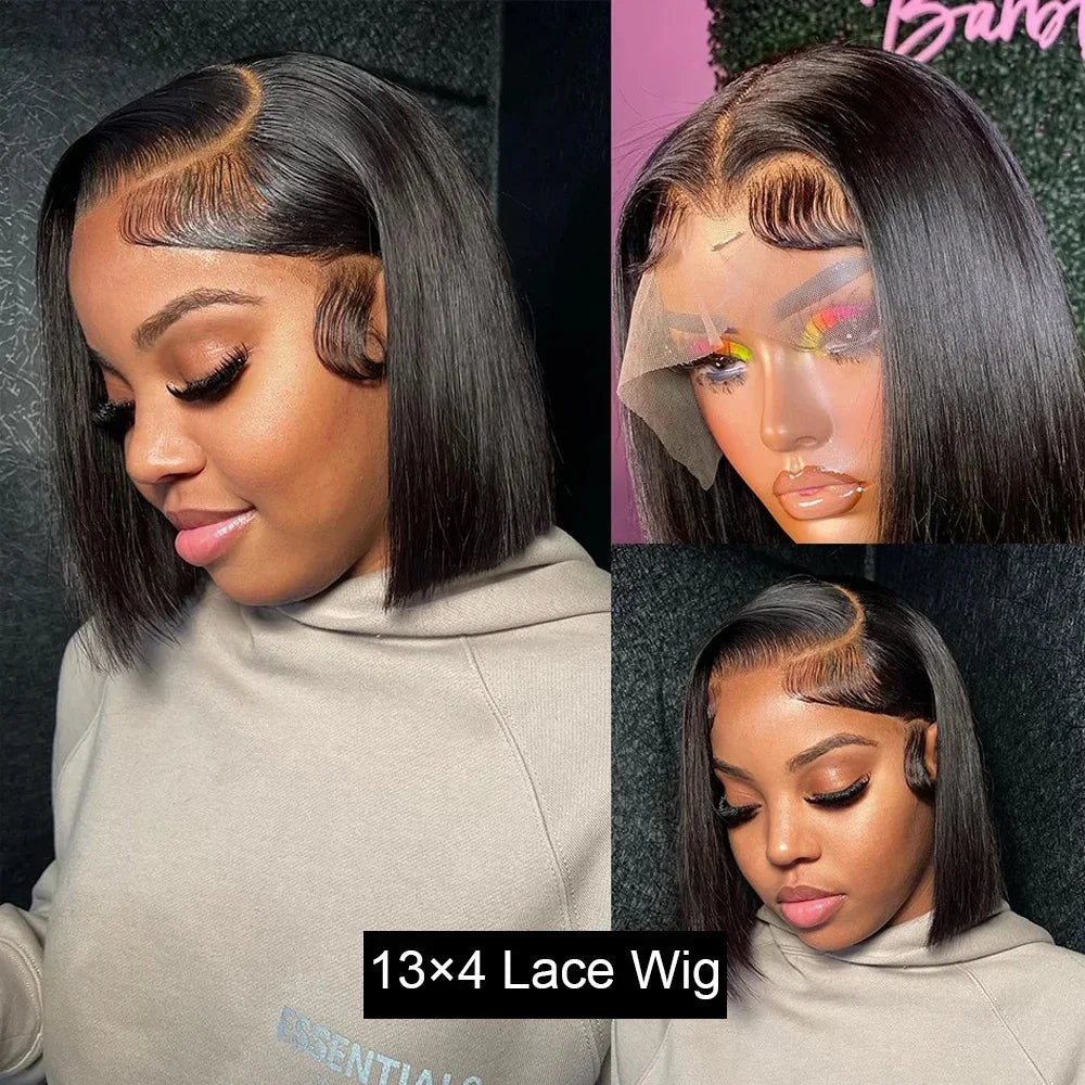 2026 new Bob Wig  Frontal Bob Wigs For Black Women Human Hair Glueless Straight Bob Lace Front Wig Natural Color Wigs