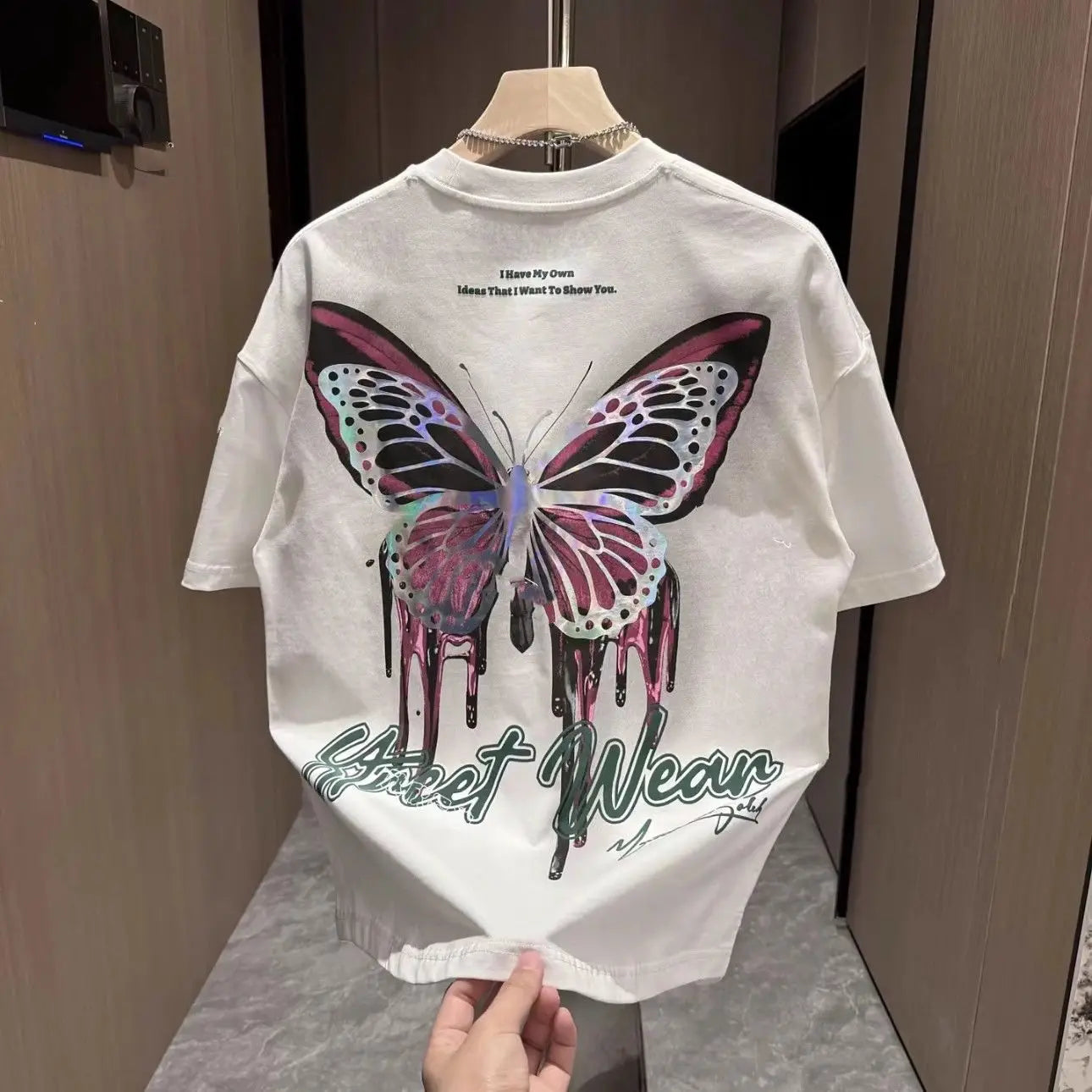 Man Tee Shirts Print 100℅ Cotton T Shirt for Men Loose O Neck Korean Clothing Funny Wholesale Streetwear Y2k Aesthetic Kpop Top