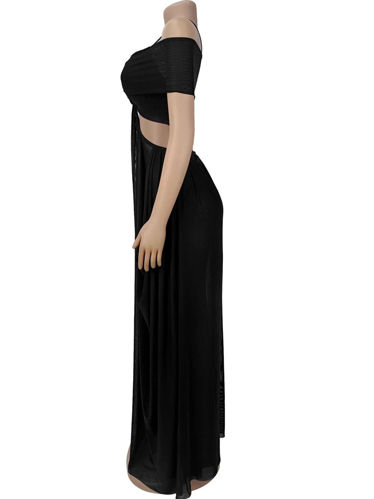 Beyprern Chic Women's Cut Out Layered Irregular Party Dresses Special Occasion Outfits Loose Ruched Night Out Vestidos Clubwear